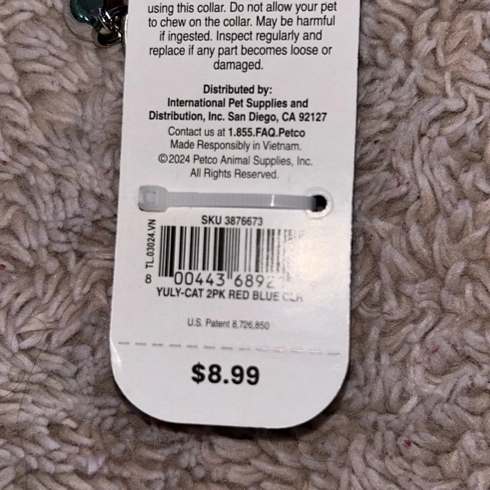 Youly The Classic 2pc Breakaway Cat Collar Set (red, blue) (S/M)